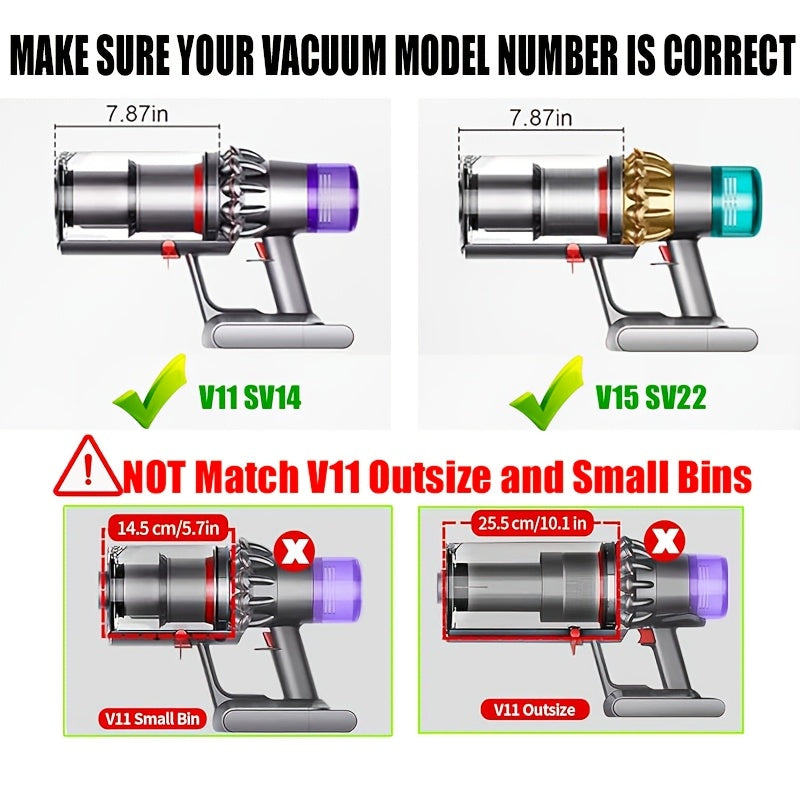 Dyson V11 V15 SV14 SV15 SV22 changyutgichi uchun yangilangan chang qutisi, 970050-01 va 965443-01 qismlari bilan mos keladi.
