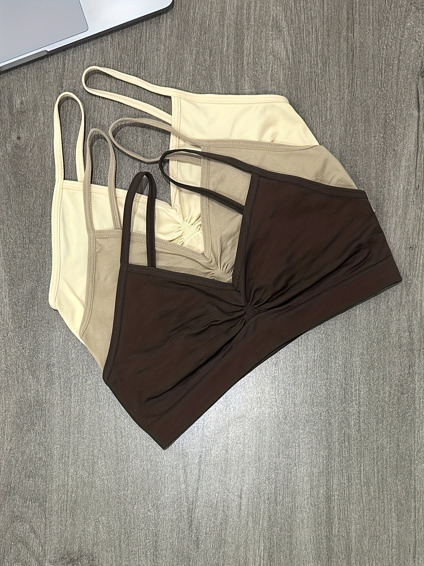 Women’s 3-Pack Seamless Bralettes Soft Stretch Knit No Underwire Padded Solid