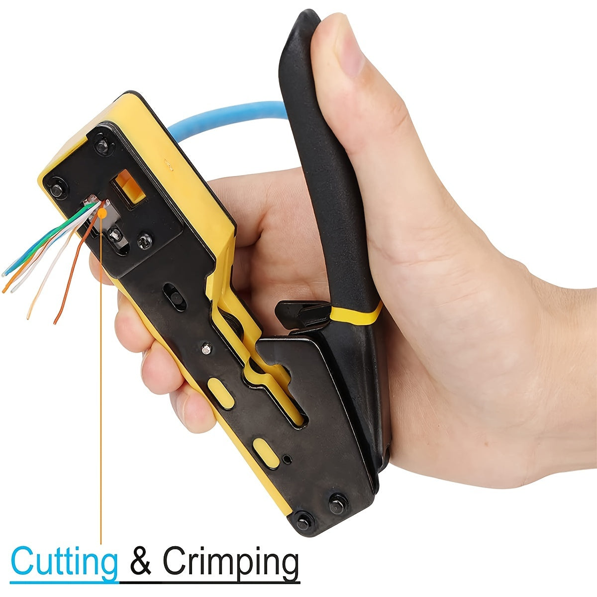 Ratcheting Data Cable Crimping Tool for RJ11 RJ12 RJ45 Connectors