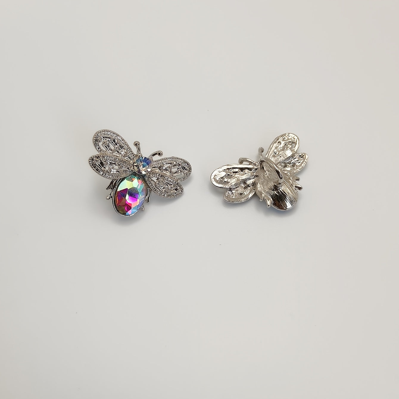 2Pcs Unisex White Crystal Shoe Buckles Casual Shoe Decorations