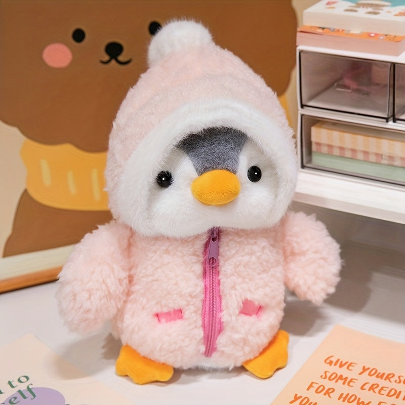 Soft Polyester Penguin Plush Doll for Girls Ages 0+ with Ragdoll Pillow