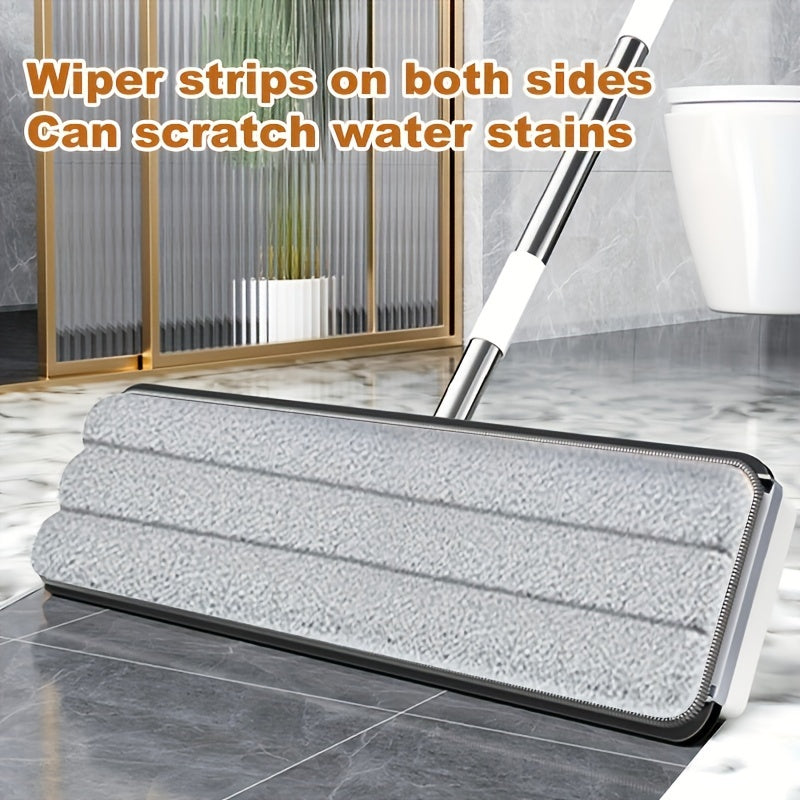 7-Color Flat Mop and Bucket Set with Reusable Pads and Hands-Free Washing