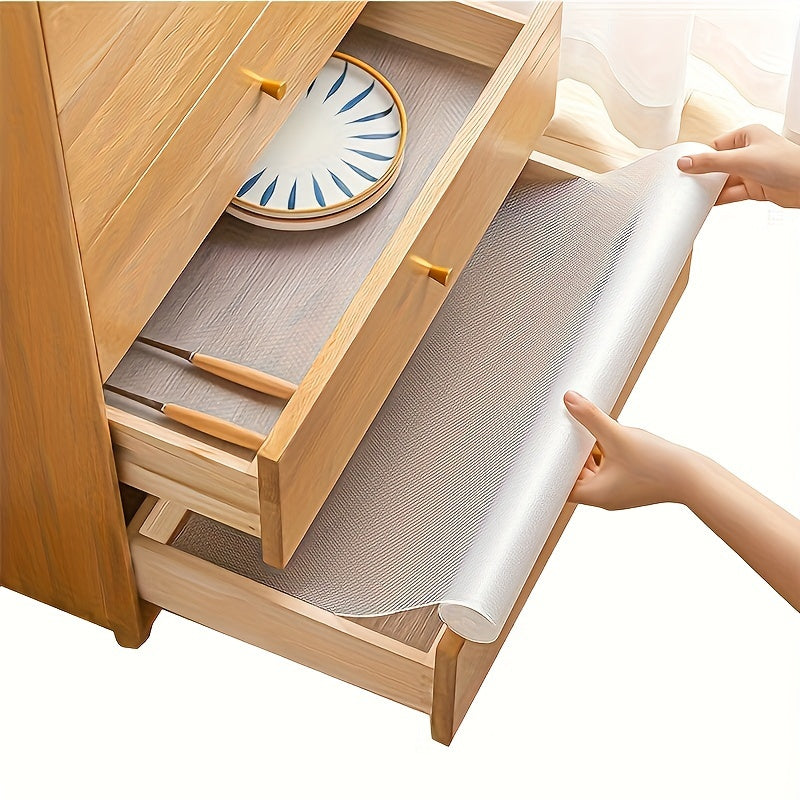 Водонепроницаемый, маслостойкий и влагоотталкивающий коврик для полок кухонных шкафов, ящиков, холодильников и т. д. Этот легкоочищаемый пластиковый коврик идеально подходит для организации домашнего пространства.