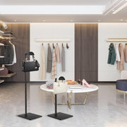 Soporte de exhibición para bolsos de metal con altura ajustable para boutiques y mostradores