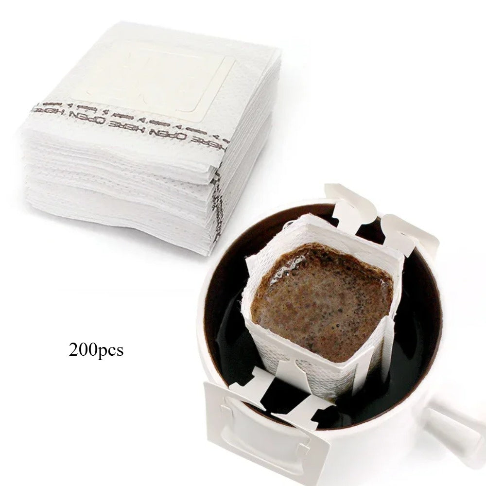 Disposable Coffee Filter Bags with Handles for Espresso and Tea 100/200pcs