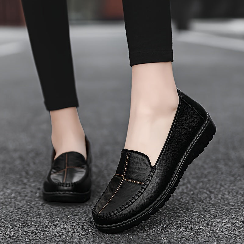 Women's Flat Shoes Slip-On Lightweight Solid Color Man Made Materials Rubber Sole