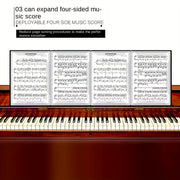 A4 o'lchamdagi varaqalar uchun premium pianino musiqa varaqasi klipi, uch marta egiladigan dizayn, olti sahifali sig'im, musiqachilar va ijrochilar uchun mustahkam va engil. O'ynashni mashq qilish uchun ideal.