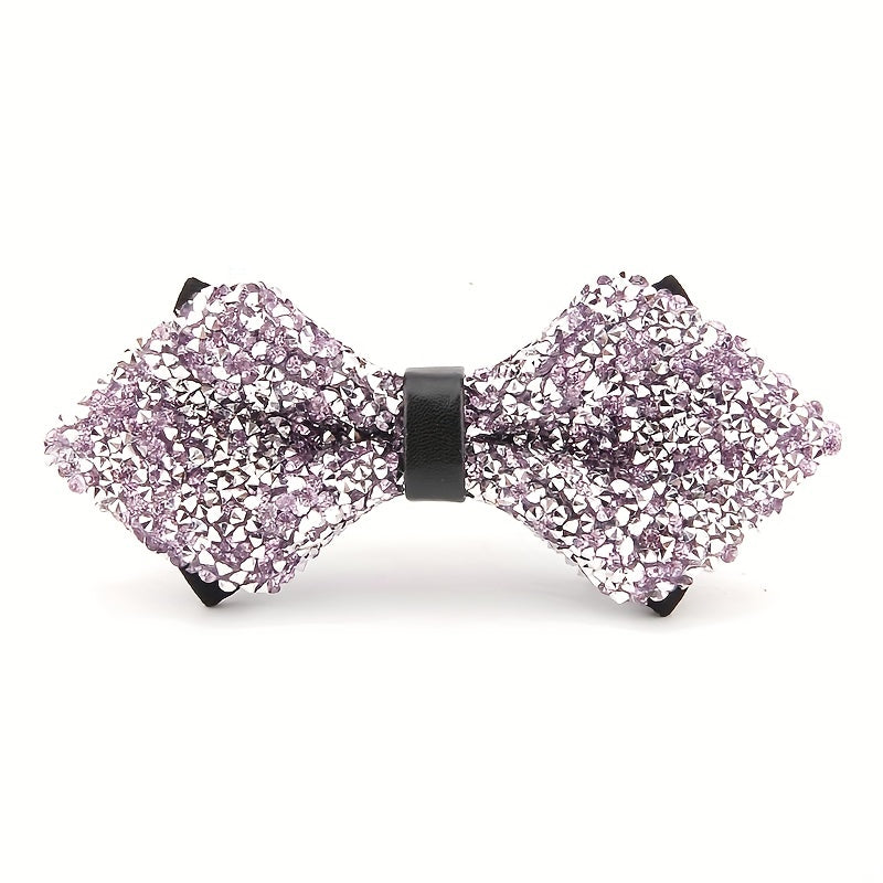 Men's Bow Tie with Faux Diamond Knot for Weddings and Formal Events