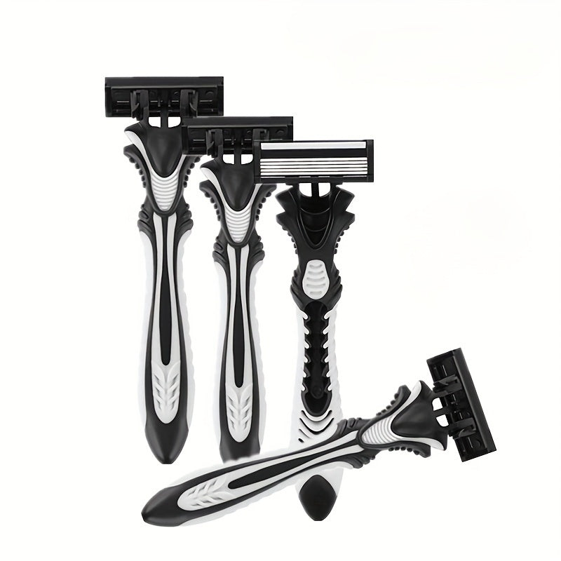 Disposable Men's Razor with Five-Layer Blades, Washable, Stainless Steel Handle