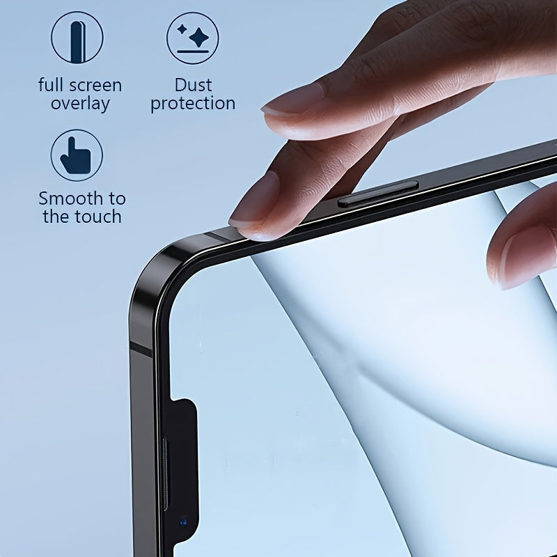 Set of 3 High-Definition Tempered Glass Screen Protectors for iPhone 11-16 Pro Max and Plus Models