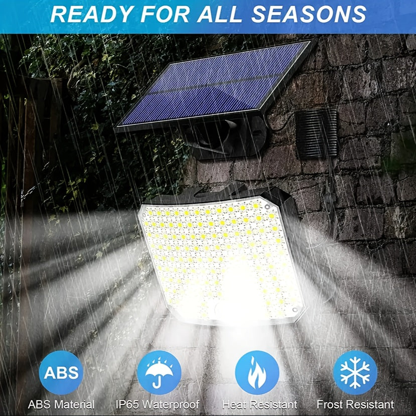 Solar Powered LED Light with Motion Sensor 118 LEDs 4 Modes Rotatable Head All-Season