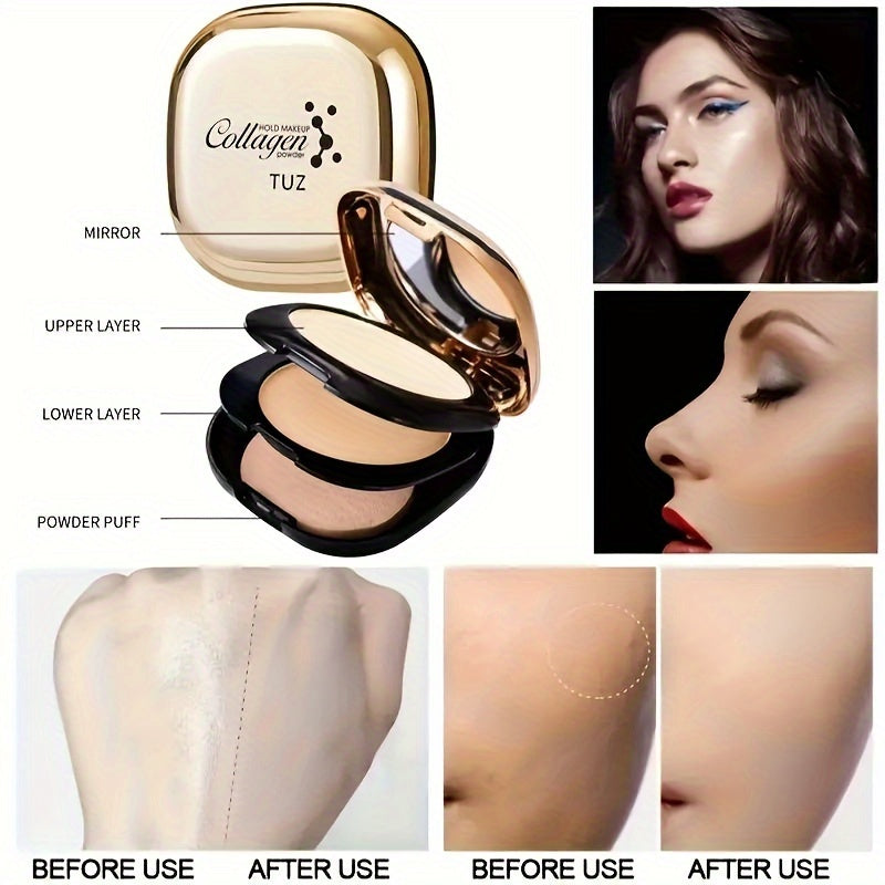 Double-Layer Pressed Powder Compact with Matte Finish and Squalane