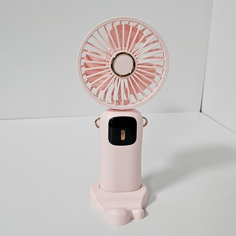 Mini Handheld Fan with LED Display, Rechargeable USB, 1200mAh, 100 Speeds