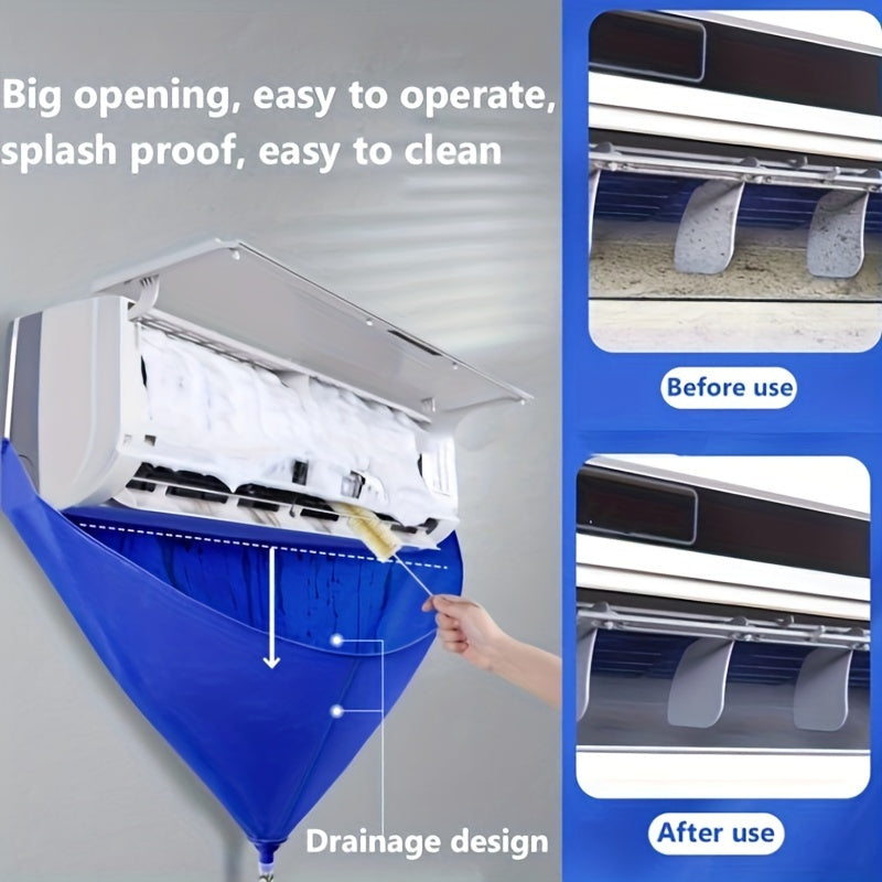 Protective PVC Cover for Air Conditioner and Range Hood, Blue, 99.06cm W x 200.66cm L