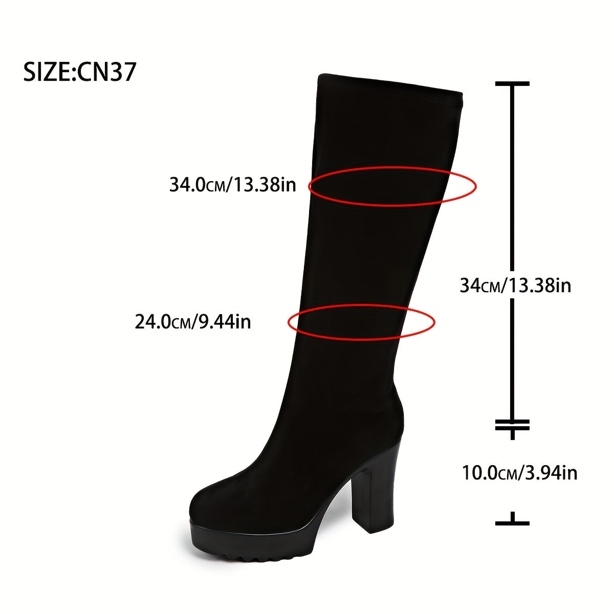 Women's Mid-Calf Chunky Heel Boots Solid Color All-Season Dress Shoes
