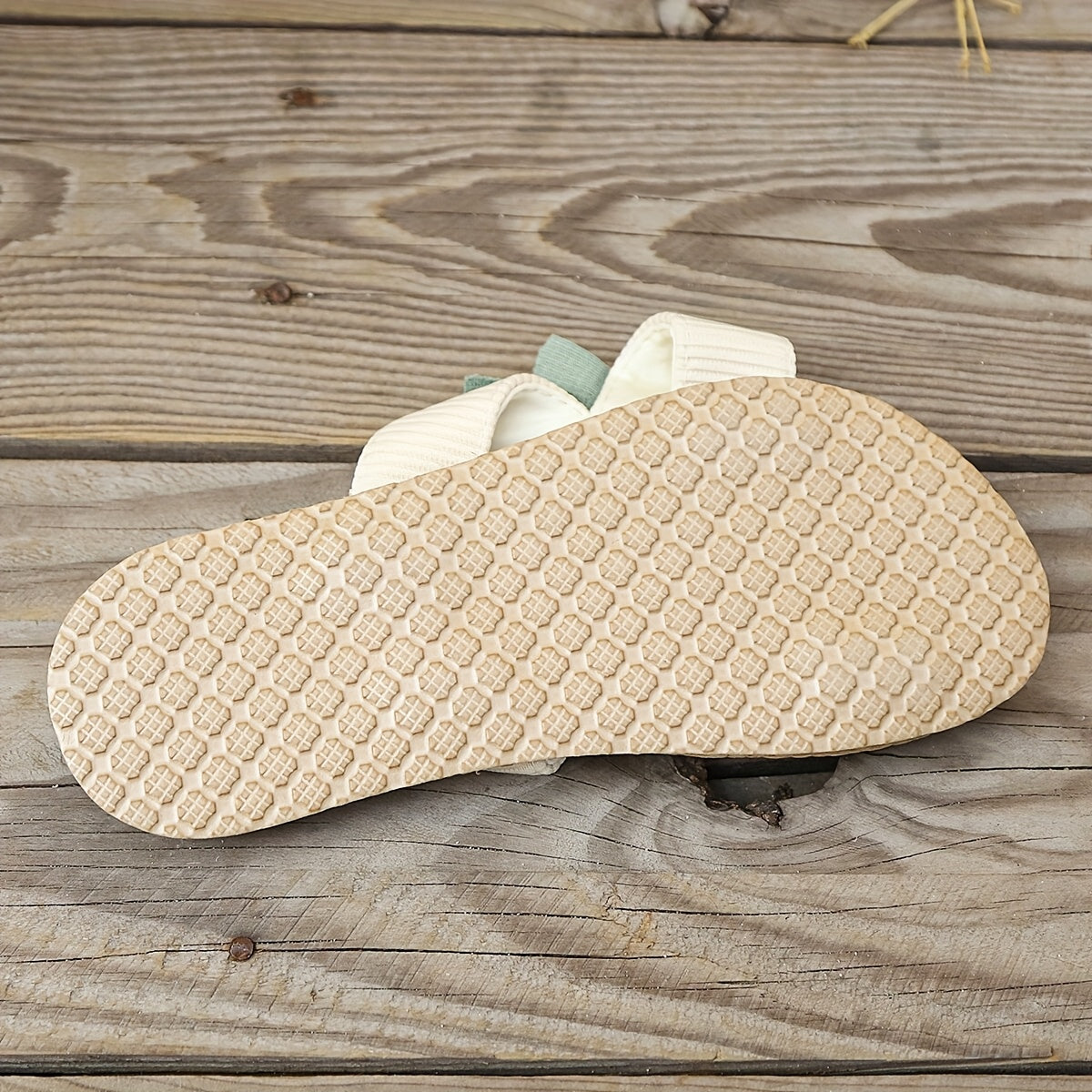 Women's Slide Sandals Breathable Linen Flats Green Bow Summer Casual