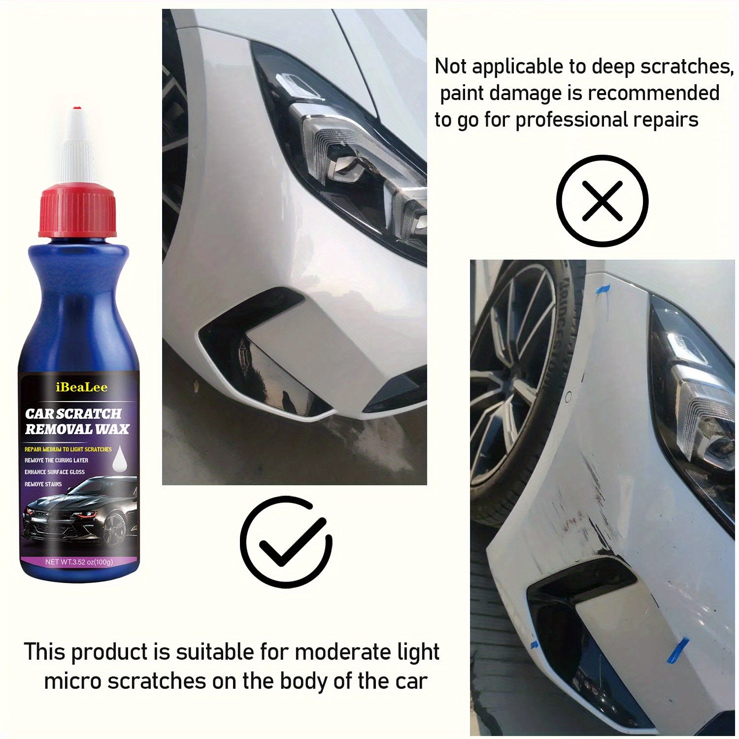 Avtomobil chizig'ini tuzatish uchun universal bo'yoq olib tashlash vositasi va polishing qoldiq bilan to'ldirilgan tozalash komplekti