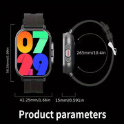 GREENPORT 2025 Aqlli soat, 5.11 sm kvadrat ekran, to'liq teginish nazorati, 2-in-1 simsiz quloqchinlar - Fitness kuzatuvchi, Musiqa ijro etish, Uxlash monitori, Ob-havo yangiliklari, Bir nechta sport rejimlari