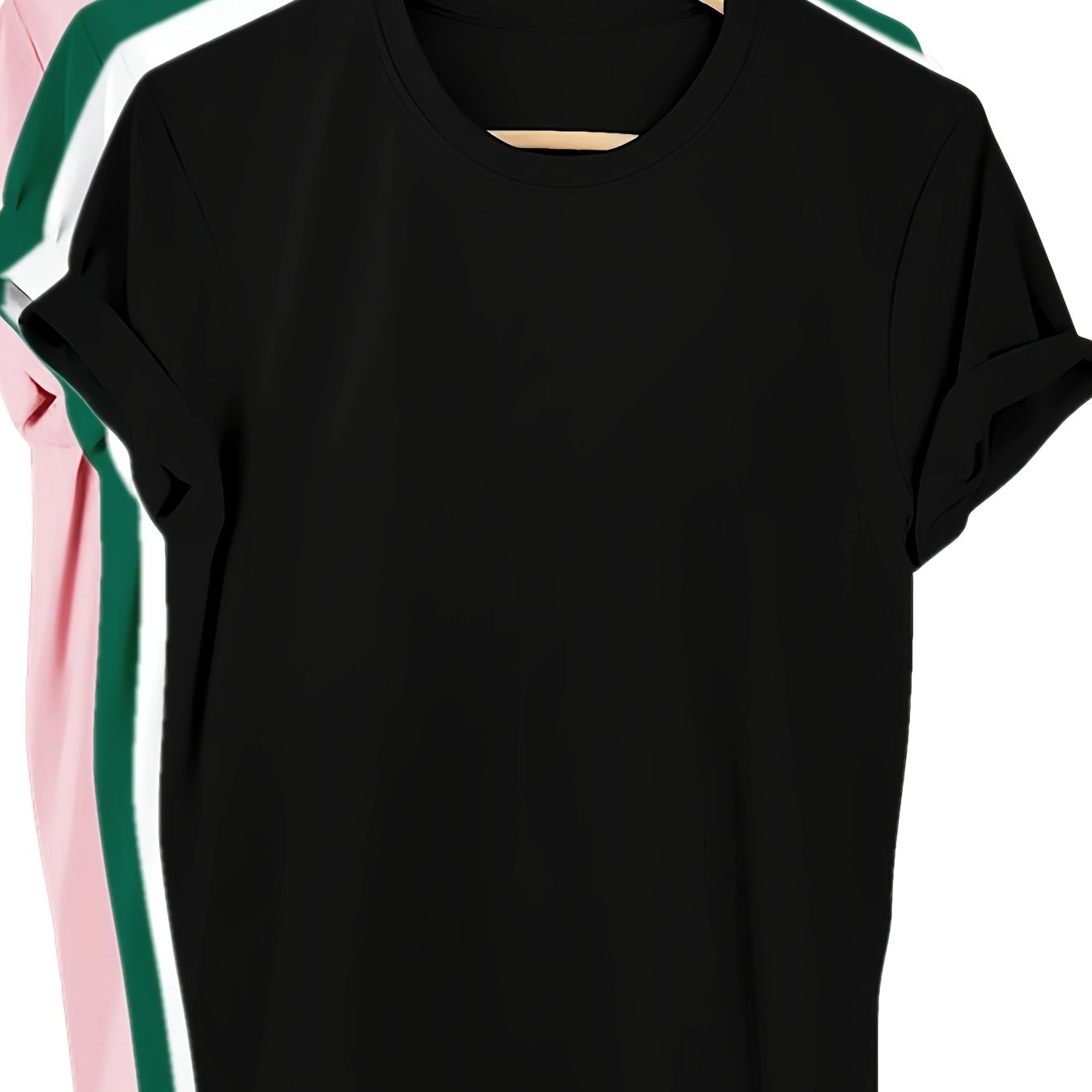 Plus Size Cotton T-Shirts 4 Pack Short Sleeve Crew Neck Casual Women