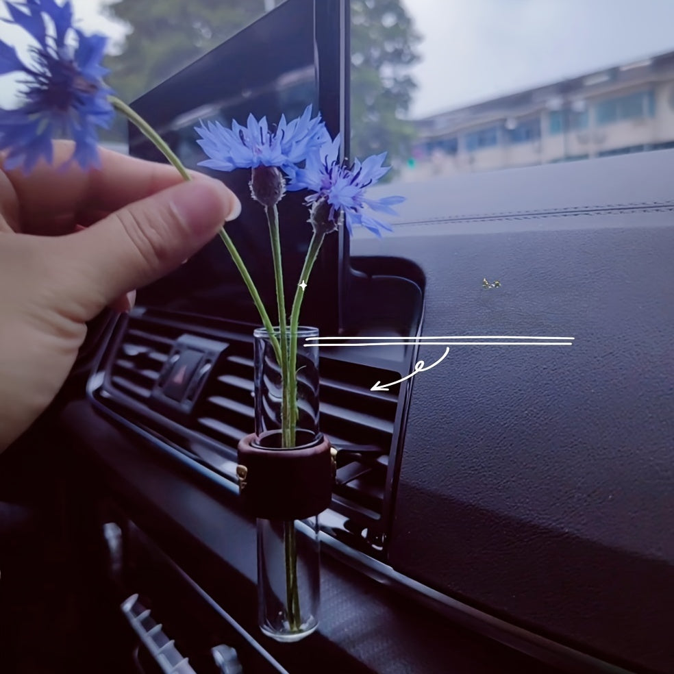 Wooden Car Vase for Center Console Air Outlet Decoration No Flowers