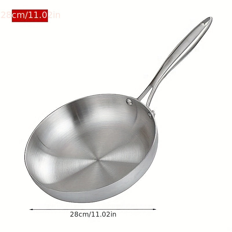 Set of Non-Stick Stainless Steel Frying Pans for Gas and Induction Cooktops