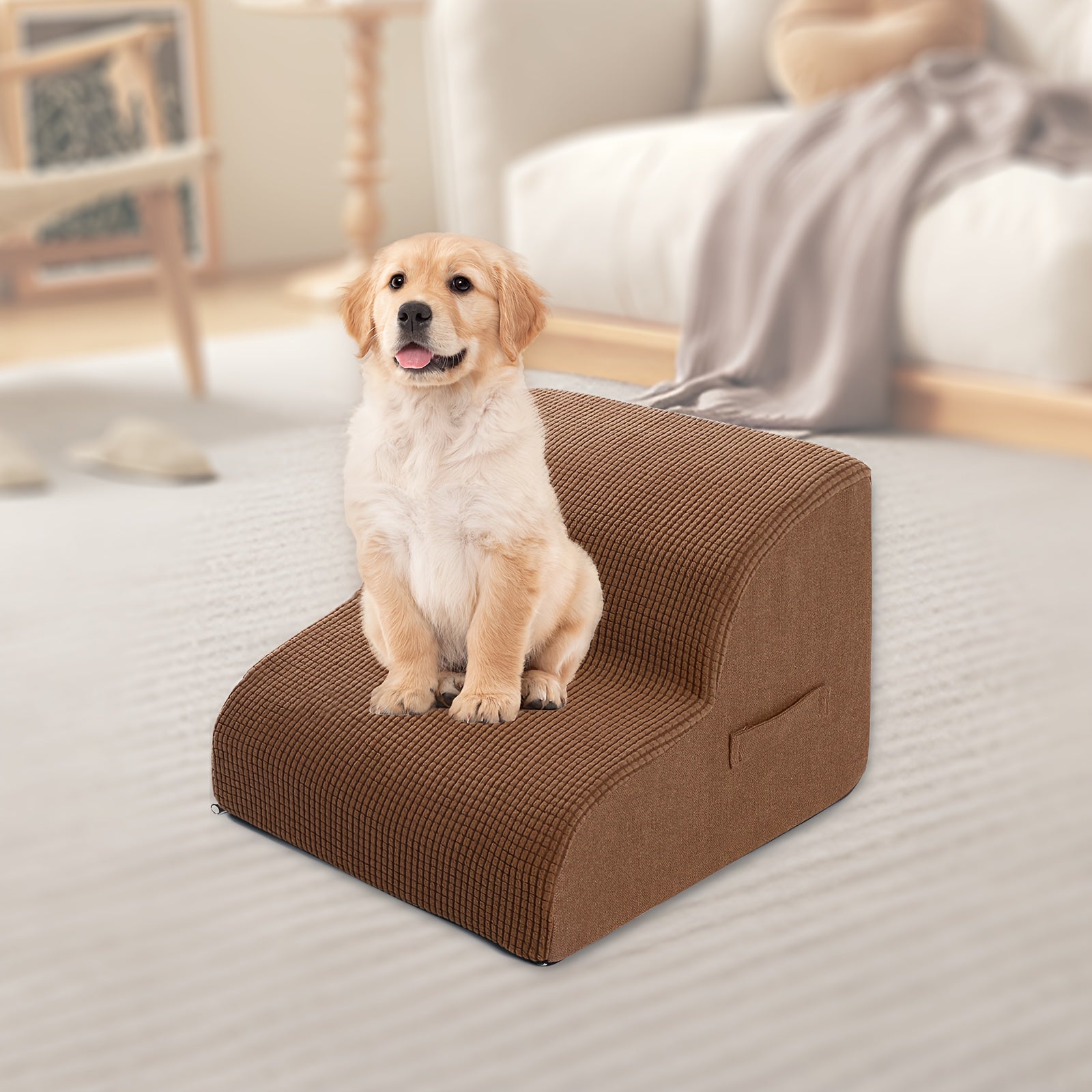 Small Dog Steps 2/3/4 Stairs Non-Slip Washable for Injured Older Pets with Joint Pain