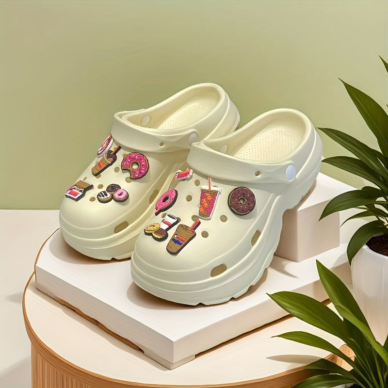 Girls Summer Sandals EVA Slip-On Donut Accessories Casual Comfort