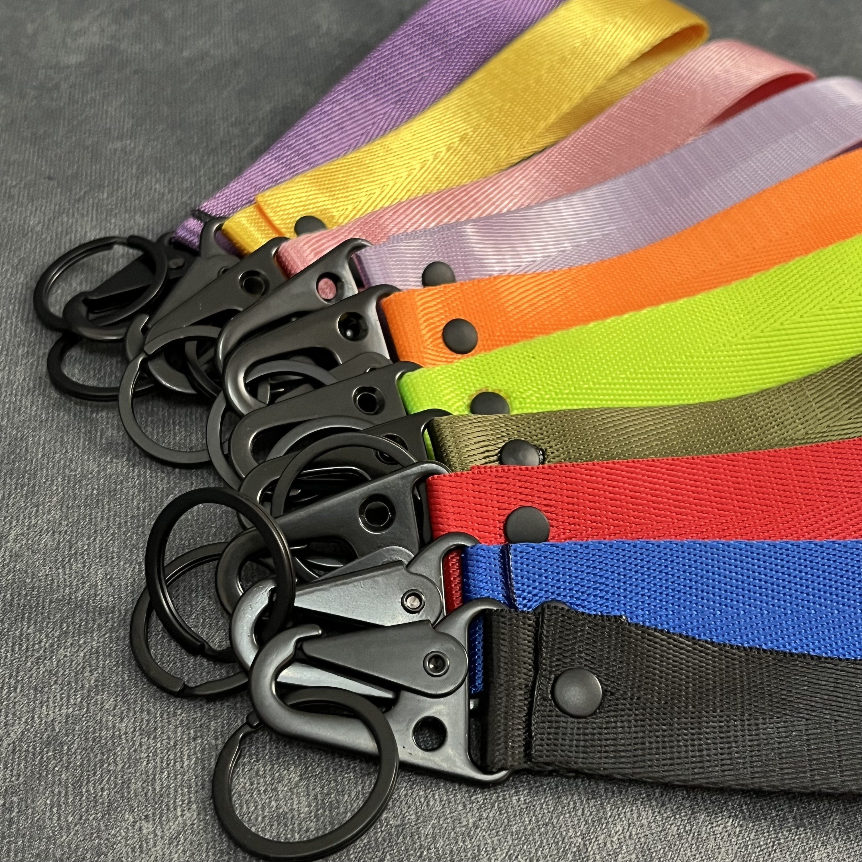 Unisex Nylon Key Chain Strap for Car Keys and ID Badges, 10 Colors