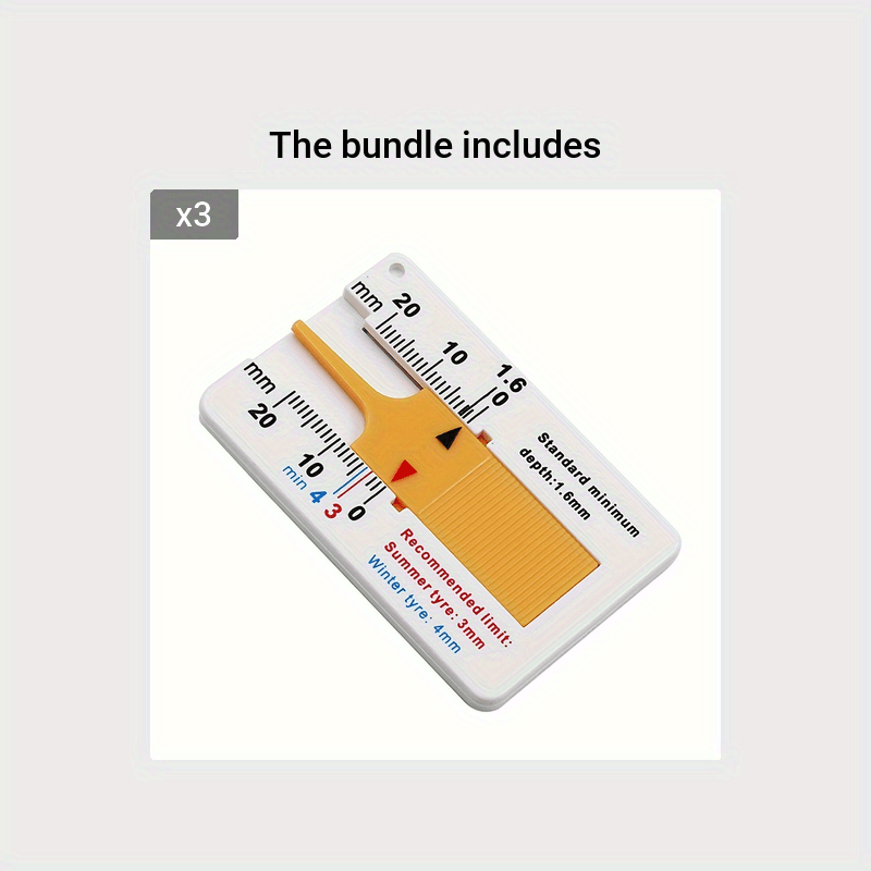 Universal Car Tire Tread Depth Gauge Plastic Tread Measure Tool 0-20mm