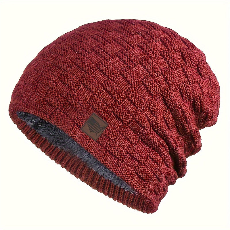 Men's Knit Beanie Hat Warm Winter Skull Cap for Outdoor Sports Skiing