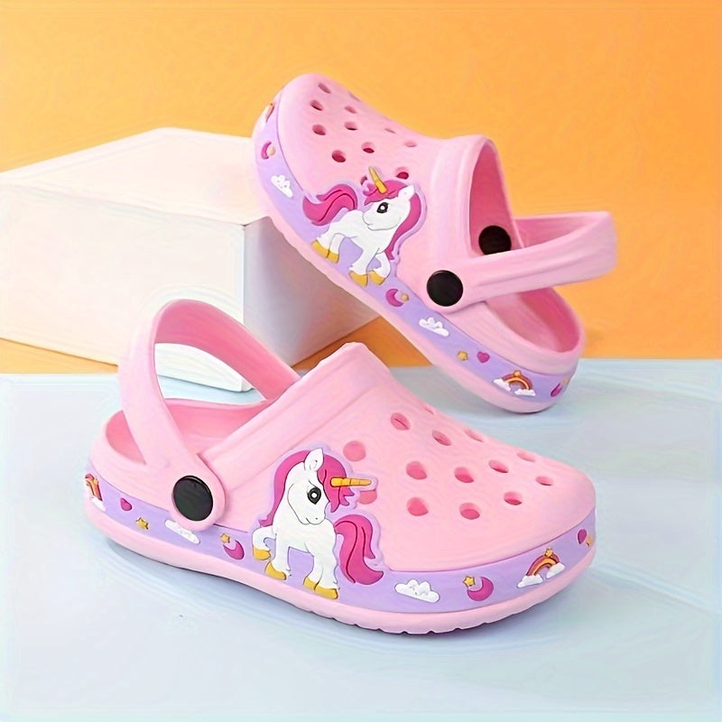 Girls Cartoon Clogs Lightweight Non-Slip EVA Indoor Outdoor Shoes