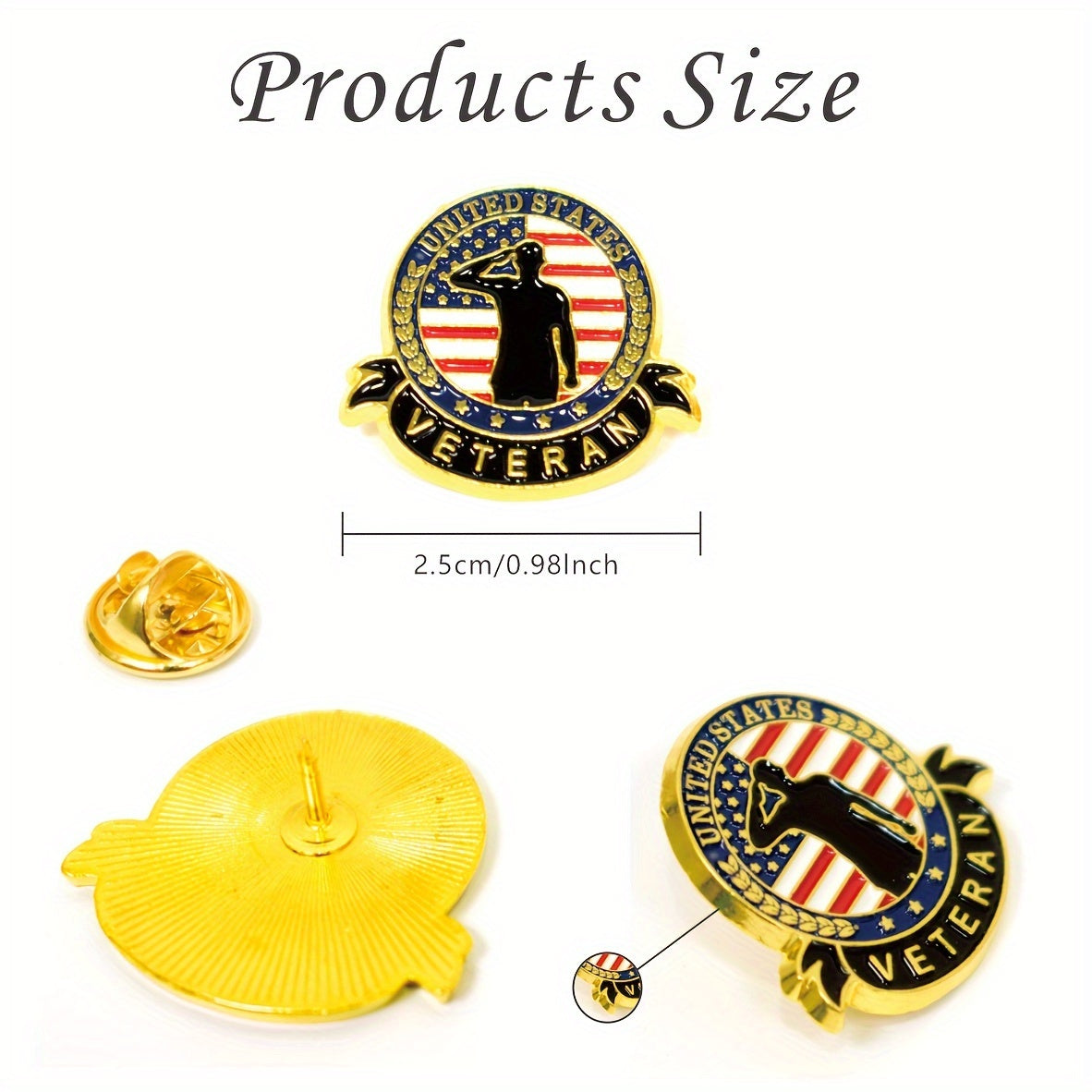 10-to'plam Vintage Alloy Veteran Lapel Pins Harbiy xotira broshlari Noto'g'ri shakllar
