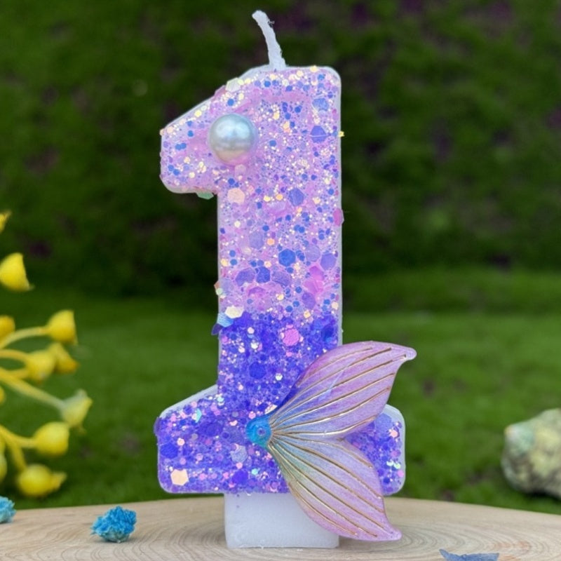 3D Glittering Number Birthday Candle for Cakes Celebrations 1 Piece