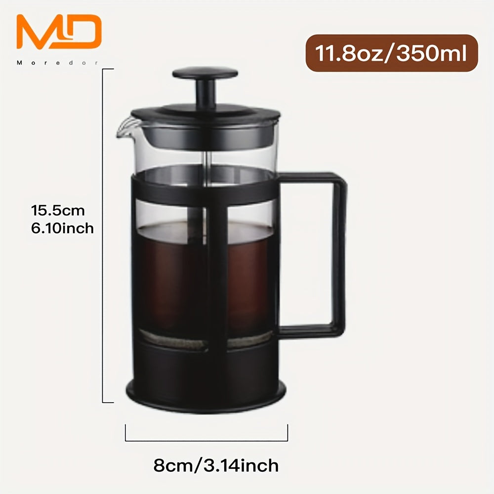 French Press Coffee Maker 11.8oz Glass Cold Brew Jug for Home and Camping