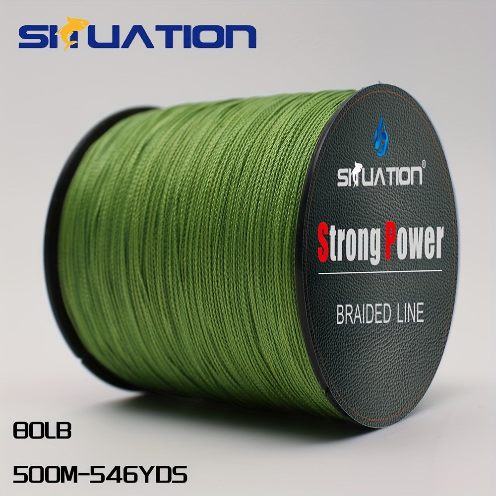Ultra-Durable 499.87m PE Braided Fishing Line 4-Strand Anti-Abrasion Long Cast