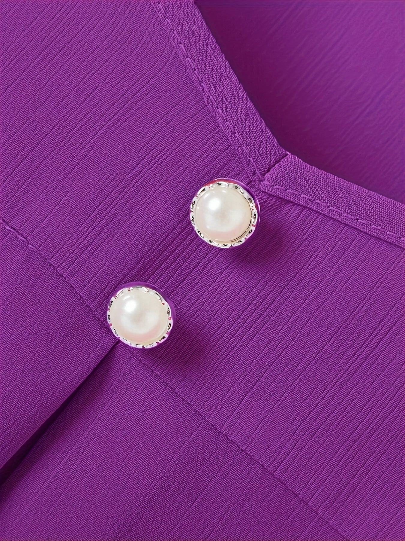 Plus Size Women's Casual Blouse Short Sleeve Vivid Purple Loose Fit Comfortable Top