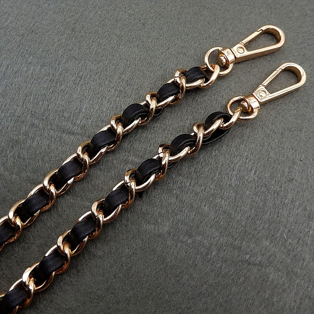 Faux Leather Chain Strap 1cm Wide 47.2 Inches for Handbags and Purses
