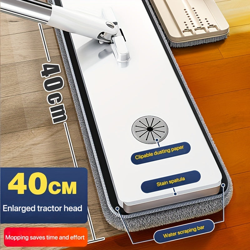 Flat Mop 4-in-1 Floor Cleaner with Squeeze Bucket, Ultra-Narrow Design