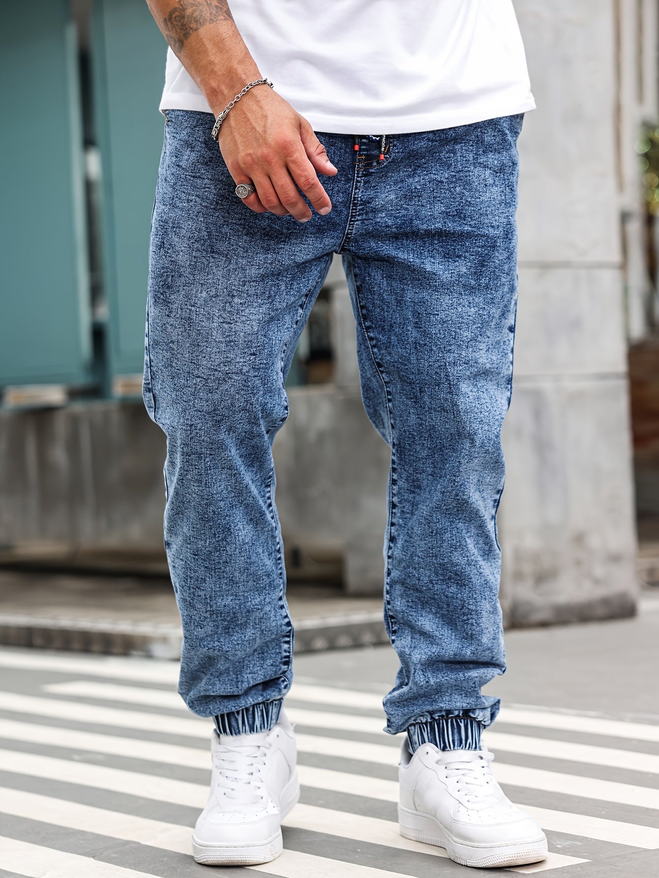 Мужские джинсы из растяжимого денима большого размера с карманами, всесезонные, повседневный ковбойский стиль