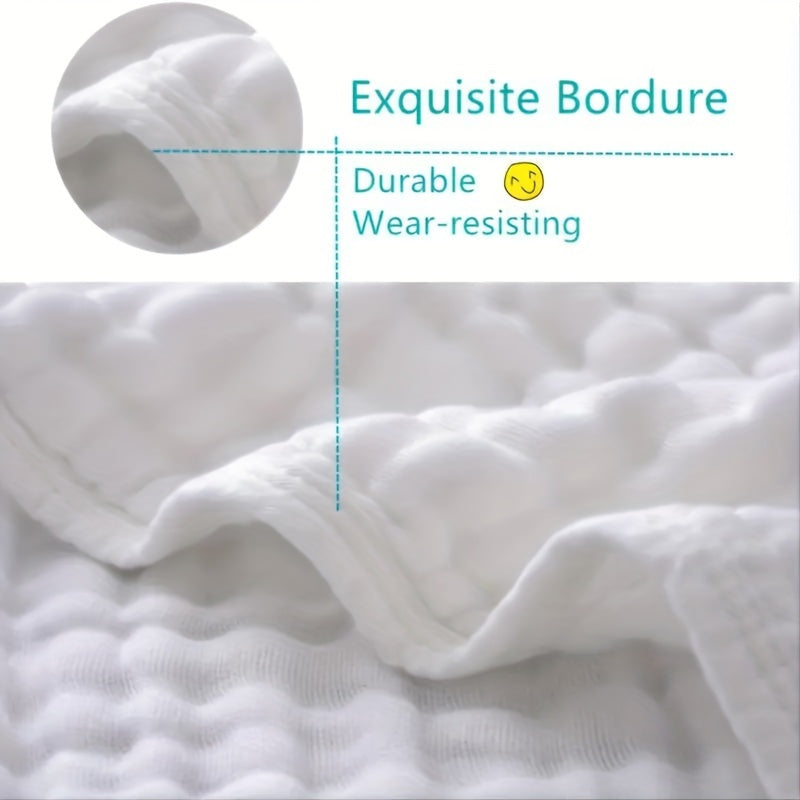 Set of 8 White Kids Towels Ultra-Soft Baby Burp Cloths and Feeding Towels