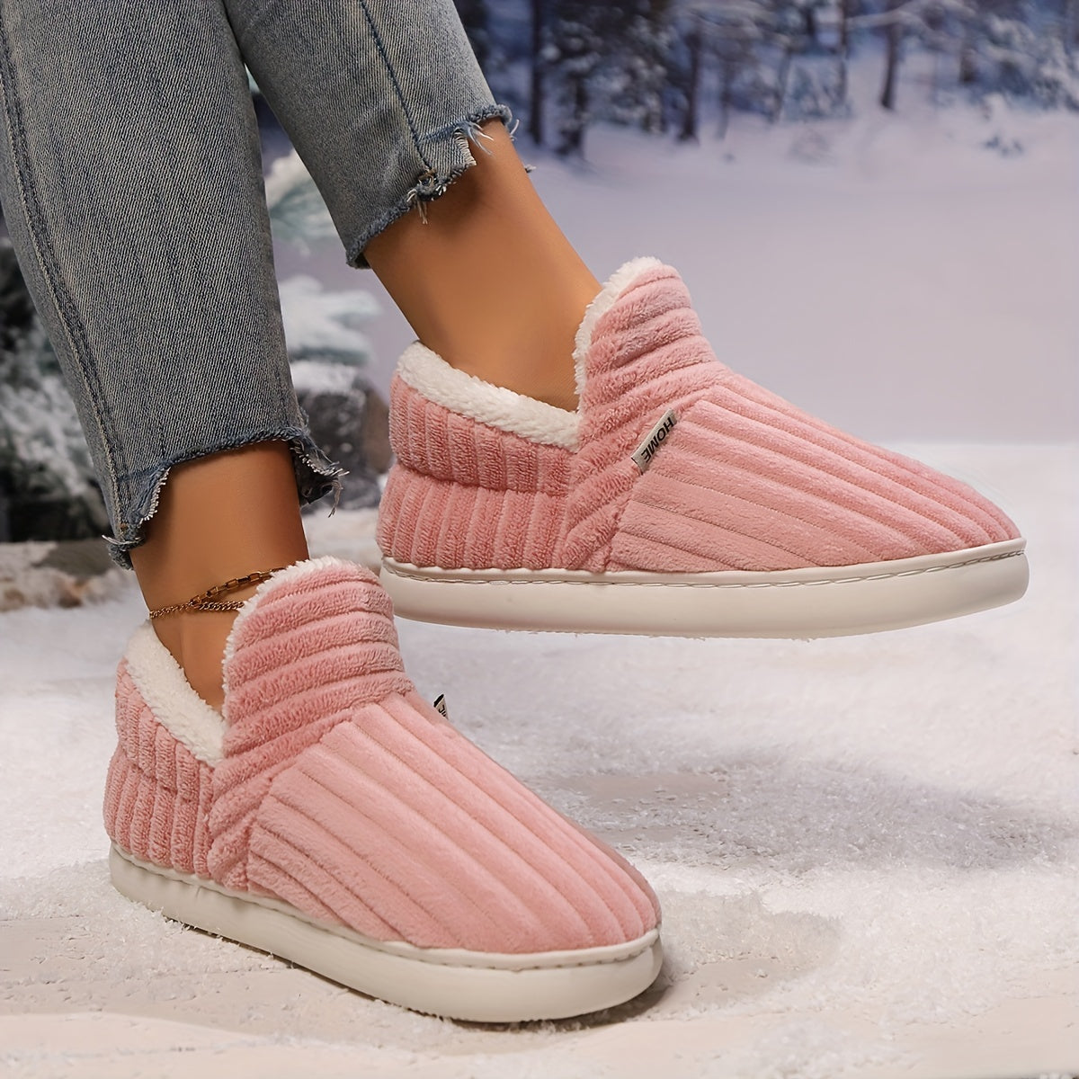 Women's Winter Slipper Boots Soft Plush Interior Slip-On Indoor Outdoor