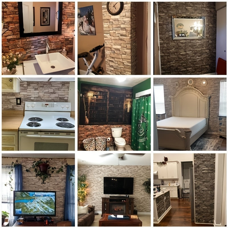 Self-Adhesive Foam Wall Panels Marble Pattern Waterproof Mold-Resistant Reusable for Living Room Bedroom Kitchen