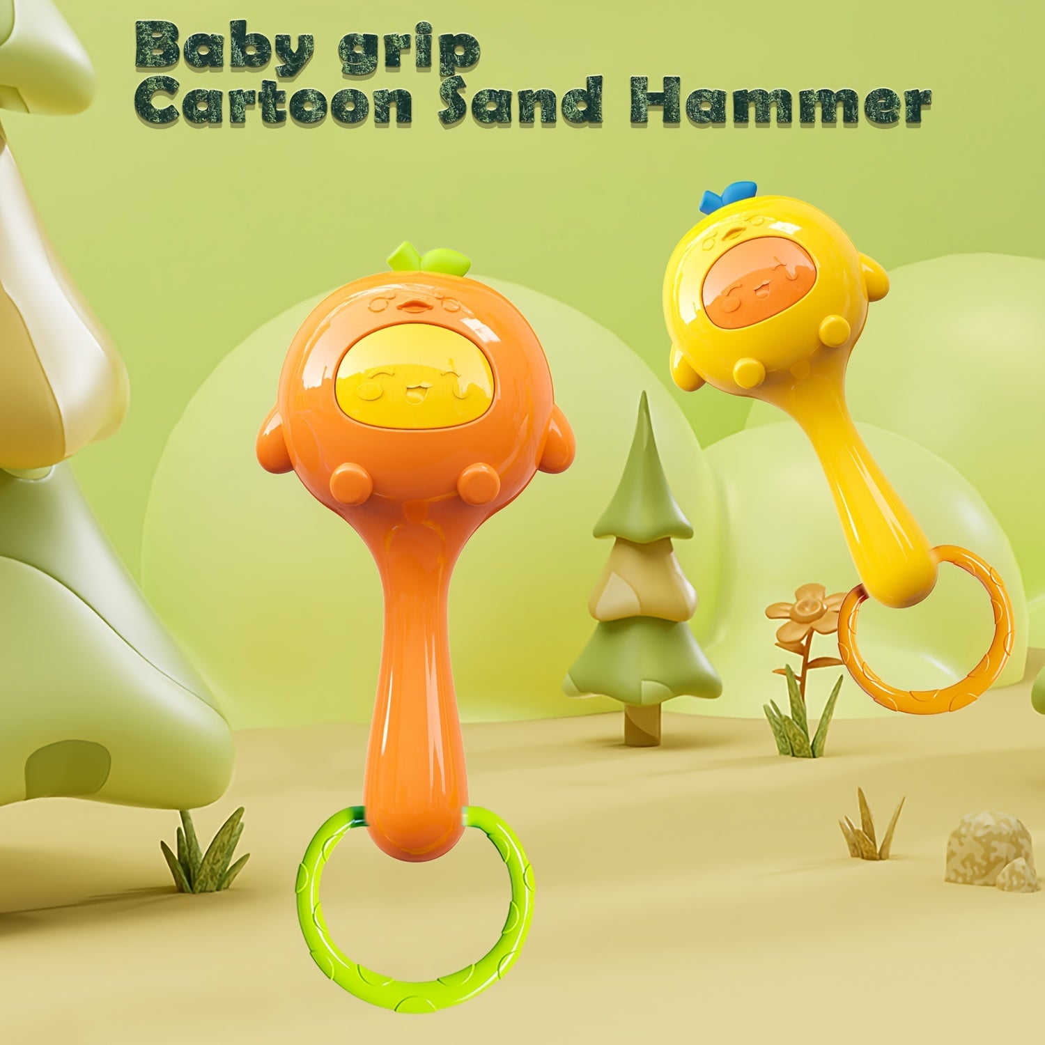 Baby Infant Sand Hammer Toy Non-Toxic Shake Bell for Newborns 0-3 Years