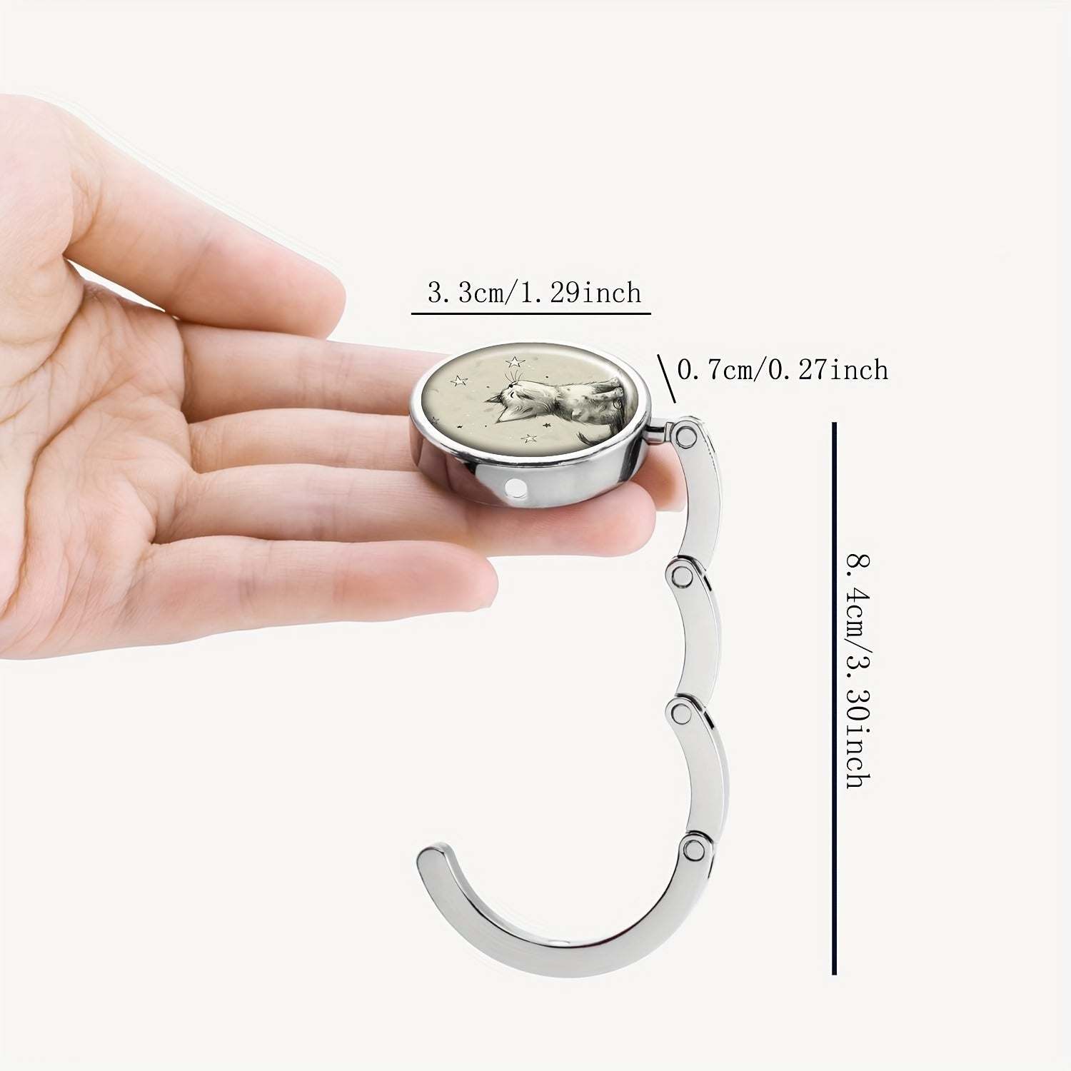 Trendy Cat and Stars Foldable Handbag Hook for Dining and Nightlife