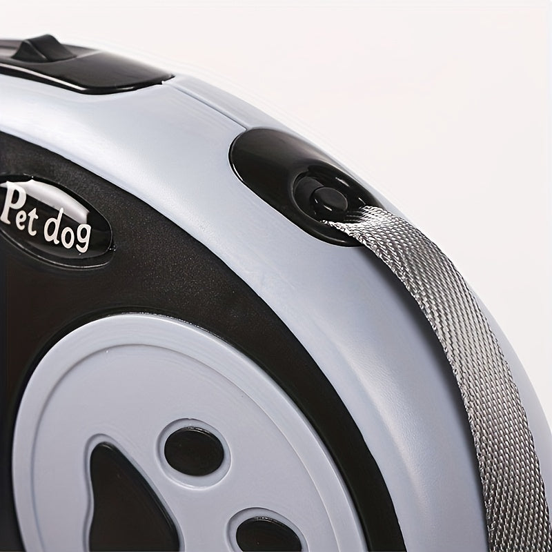 Прочный полиэстеровый выдвижной поводок для собак с дизайном в виде следов лап, идеален для собак. Легко использовать и хранить.