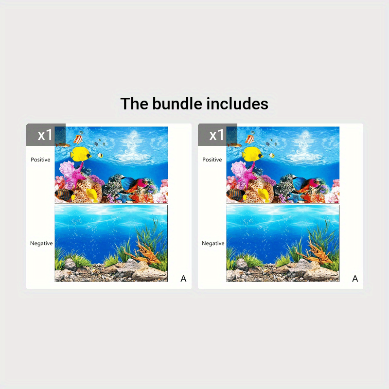 Double-Sided Aquarium Background Paper for Fish Tank Decor Waterproof HD Painting