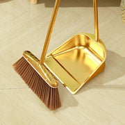 Stainless Steel Broom and Dustpan Set with Long Handle for Indoor Outdoor Cleaning