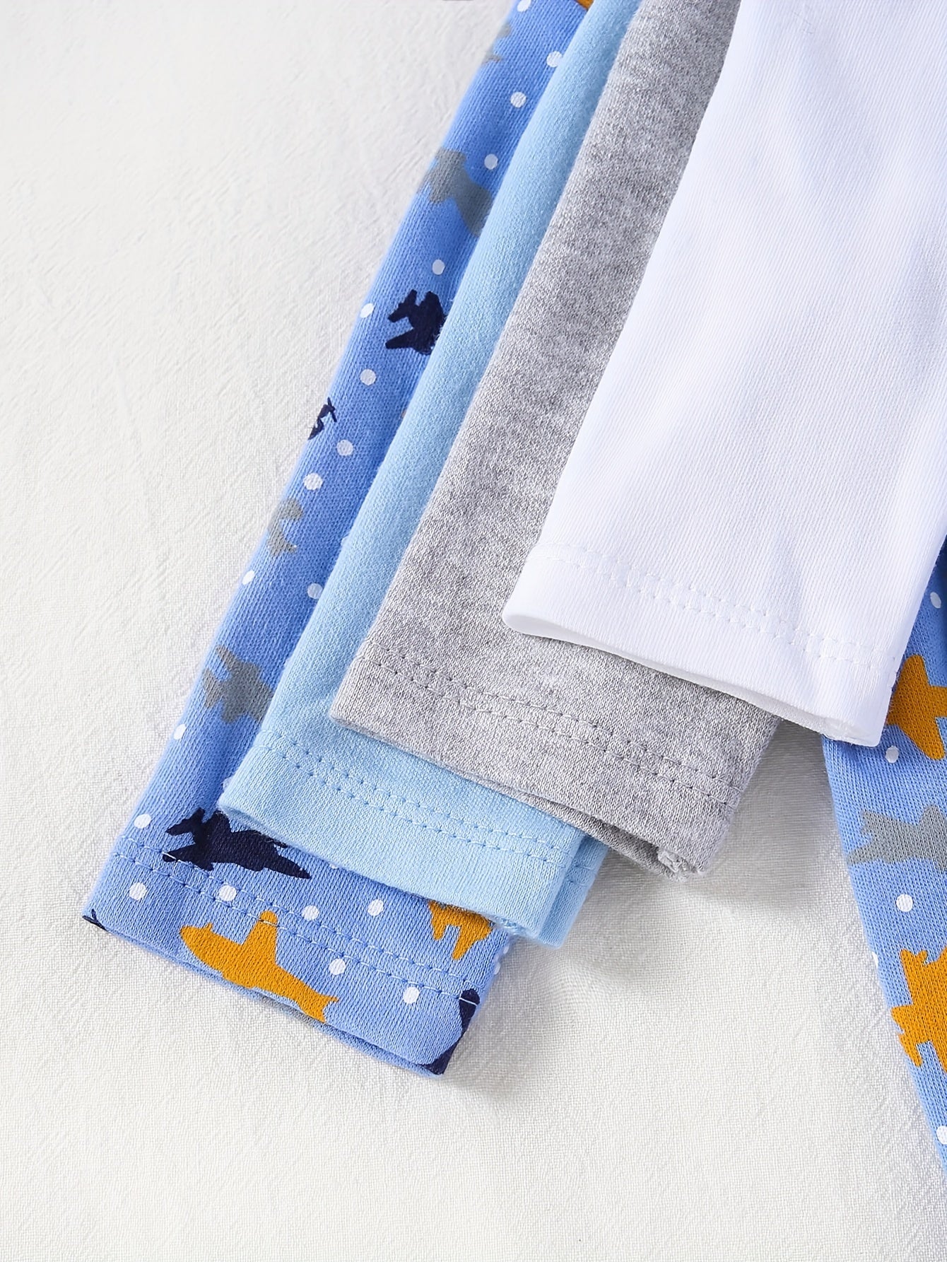 Boys 4-Pack Long Sleeve Cotton Onesies with Astronaut and Space Patterns for Fall Winter