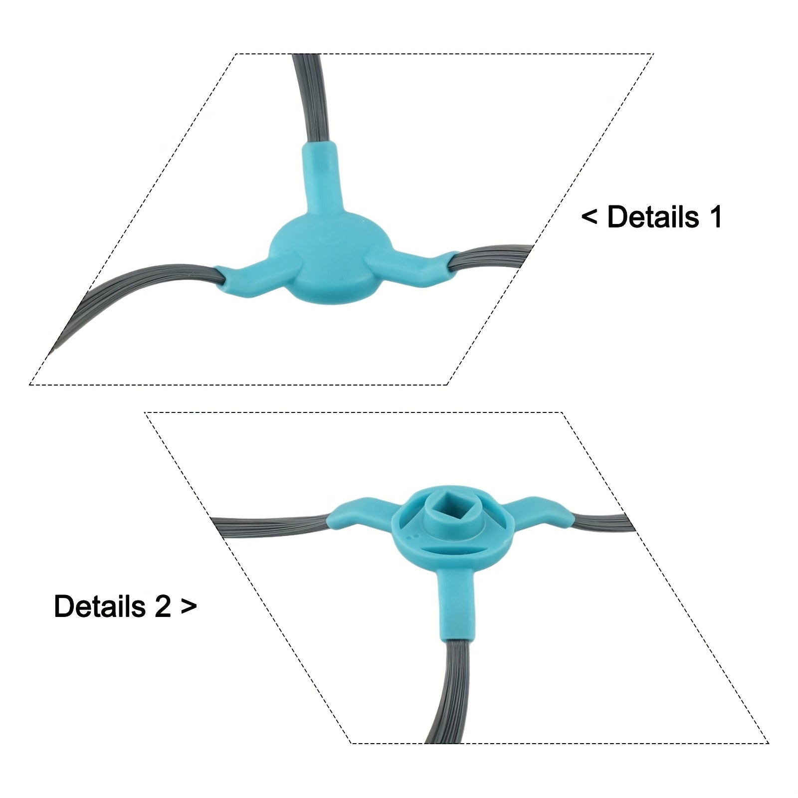 Set of 10 Side Brushes for Ultra Vacuum Floor Attachments Long-Lasting Plastic
