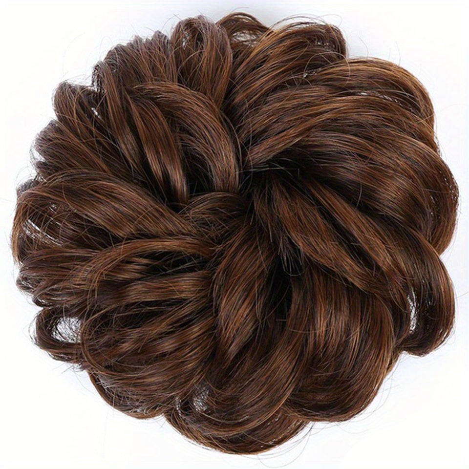 Women Synthetic Hair Bun Chignon Hairpiece Elastic Scrunchie Hair Accessory